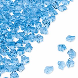 PMLAND Acrylic Ice Rocks Crystals Gems 180 Pieces Bag for Vase Filler Table Scatter Party Wedding Arts Crafts Decoration and Display - Light Blue