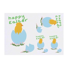 4 x 'Hatching Easter Chick' Temporary Tattoos - Water Resistant, Skin-Safe, Non-Toxic Transfers, Mixed Sizes (TO00084370)