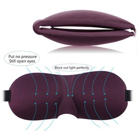 3D Eye Mask Shades for Deep Sleep : Purple Eye Covers For Sleeping: Blinders Shield Night Light Train and Air plane Travel : Puffy Eyes Dark Circles Slip Dry Under Eye Contoured For Women, Men (Purple)