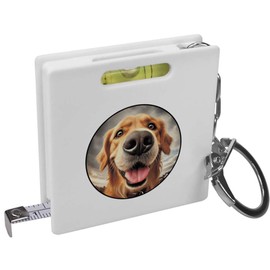 'Smiling Golden Retriever' Keyring Tape Measure/Spirit Level Tool (KM00041713)