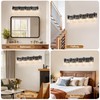 Farmhouse Bathroom Vanity Light Fixtures, Rustic 5-Light Wood Vanity Lights