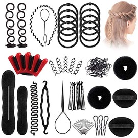 25 Piezas Kit de Herramientas para peinar el cabello,kit de herramientas de peinado mágico, simple y rápido,com clips de pelopinesalmohadillas de