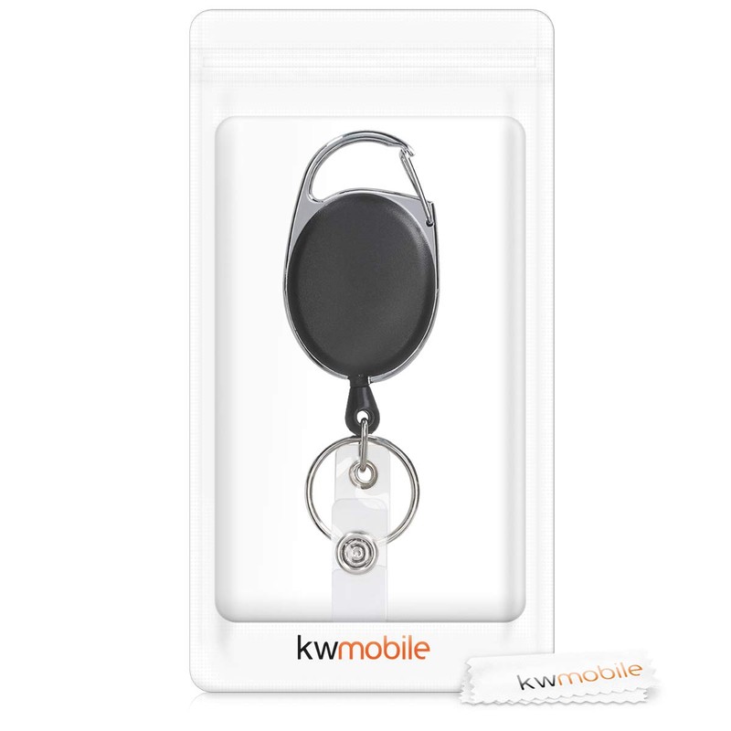 kwmobile Retractable Reel and Badge Holder - Double Card Holder
