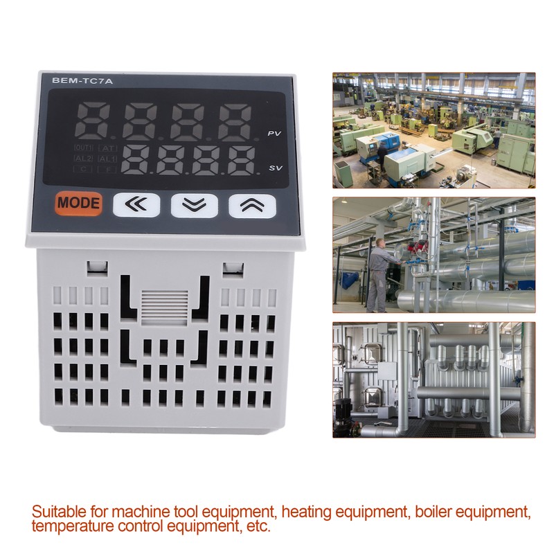 PID Temperature Controller 72x72mm Digital Display Intelligent Thermostat AC 100‑240V