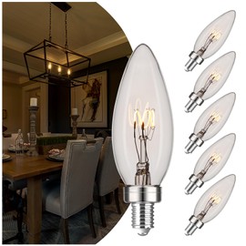 AMDTU E12 25 Watt Equivalent Clear Small Base LED Bulb Candelabra Candle CA10 Dimmable Ideal Chandelier Light for Dining Rooms and Living Rooms Delivering Long Lasting Illumination for Cozy Settings