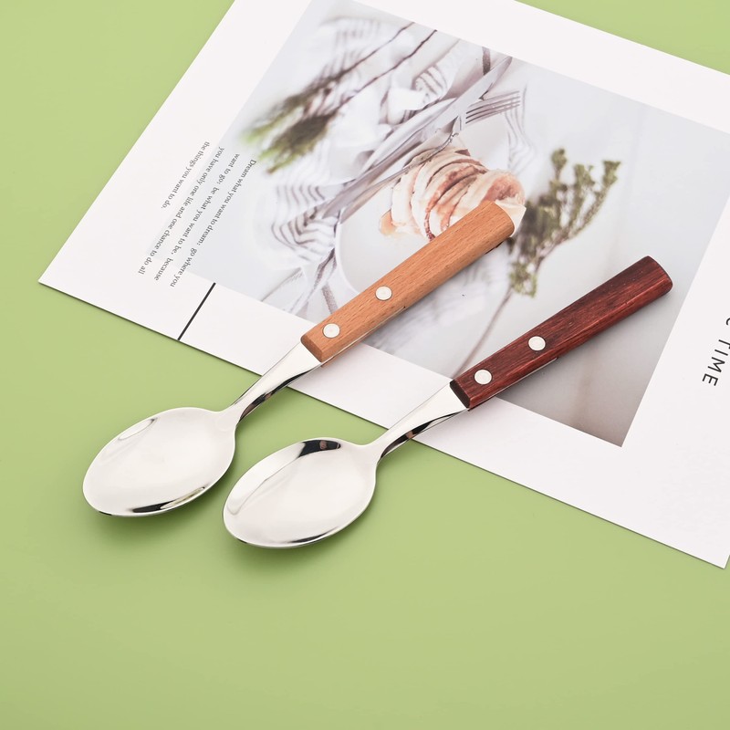 Teaspoons Set of 8, 304 Stainless Steel Dessert Spoons with