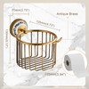 Vintage Wall-Mounted Toilet Paper Holder with Wire Basket Design, Antique