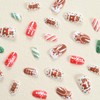 Christmas Short Press On Nails Almond Fake Nails Acrylic Nails