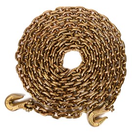 Aain 5/16" Transport Load Binder Chain, 20 ft Tie Down Chains for Trailers G80 Tow Chain for Load Tie-Down Fixed Cargo Flatbed Truck Heavy Duty Safety Chains with Clevis Grab Hooks G70-4,900 lbs WLL