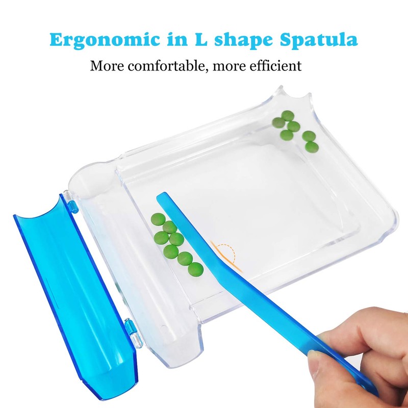 Medarchitect Right Hand Pill Counting Tray with Spatula (Clear -