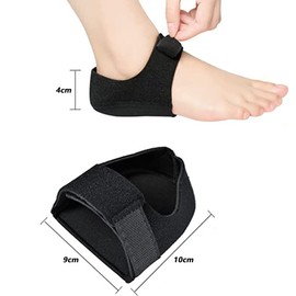 Cojín de Talón de Protectores para Copas de Gel - Soporte de Cojín de Talón para Fascitis Plantar, Dolor de Talón, Almohadillas de Talón para Hombres y Mujeres (Negro, L)