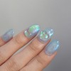 Aqua Water Drop Wooru Uru Handmade Nail Tip - Short