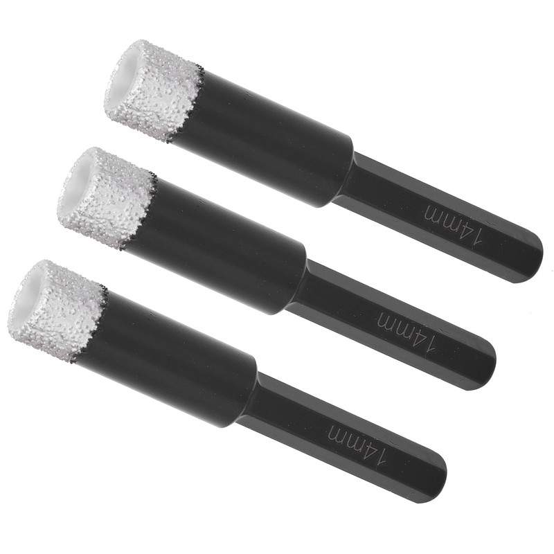 3Pcs Vaccum Brazed Diamonds Dry Tile Drill Bits Marble Granite