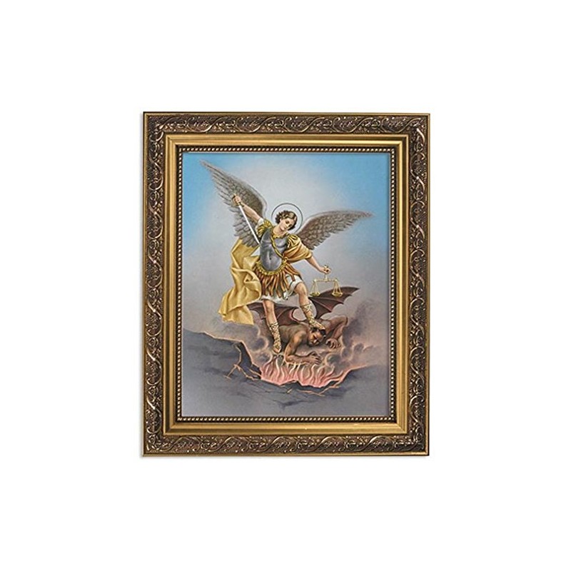 Gerffert Collection Saint Michael Catholic Framed Portrait Print, 13 Inch