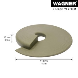 WAGNER Door Stop Olive - Diameter 110 x 15 mm, High-Quality Plastic, Olive Green, for Pushing and Clamping, Fixes the Door, Protects Door and Wall - Design Award - 15697801