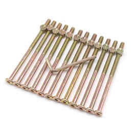 Bunk Bed Bolts and Nuts, binifiMux 12-Pack M6 x 110mm Hex Key Drive Socket Cap Bolt and Barrel Nuts for Furniture Chairs Crib Beds, Bunk Bed Screws, M6 x 110mm Bolts, Toddler Bed Screws