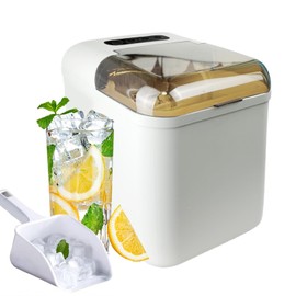 Ice Maker Nugget, Portable Smart Countertop Ice Maker Machine with Self-Cleaning, 10 Mins 9 Bullet Ice, 26lbs/24Hrs, Voice Remote for Home Kitchen Party Camping, with Ice Scoop (White)