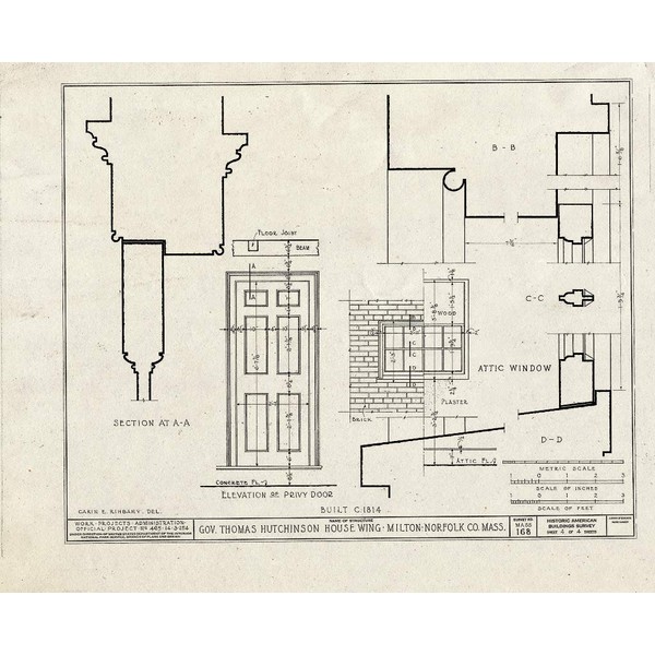 Historic Pictoric : Blueprint HABS Mass,11-Milt,5A- (Sheet 4 of 4)