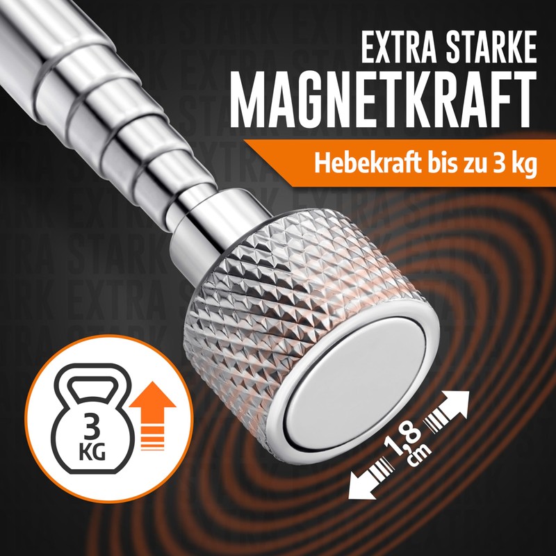 Hansewerk® Original Rod Magnet Telescopic Magnet Extendable Magnetic Pick-Up 80