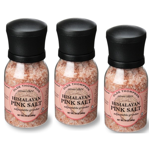 Olde Thompson Himalayan Pink Salt 10oz Grinder (Pack of 3)