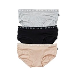 Bonds Women's Hipster Boyleg Brief Boy Short Panties, New grey marle base blush black (3 Pack), 14 US