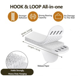 YOKRWO Small Picture Hanging Strips Heavy Duty，48-Pairs(96 Strips)，Sticky Picture Hangers for Walls，Damage Free Hanging Poster Hangers，Picture Hanging Kit Without Nails Refill Adhesive Poster Strips