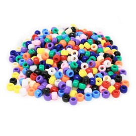 Bright Ideas Barrel Beads PK500 7mm Mixed Colourful for Kids Arts and Crafts, Plastic Craft for Decoration, Pony Necklace Bracelet Jewellery Making, Assorted Mixed Colours. BI7968