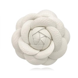 Camellia Brooch Pin Camellia Flower Pin Leather Brooch Pin For Women, Leather, strontium-titanate