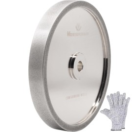 MORESUPERHARD CBN Grinding Wheel 8 Inch 320 Grit, 8" x 1" Wide, 5/8" Arbor, Bench Grinder Wheel for Sharpening HSS, Lathe Tools, Chisels & Woodturning Tools, Fit 8-Inch Bench Grinders(320 Grit)