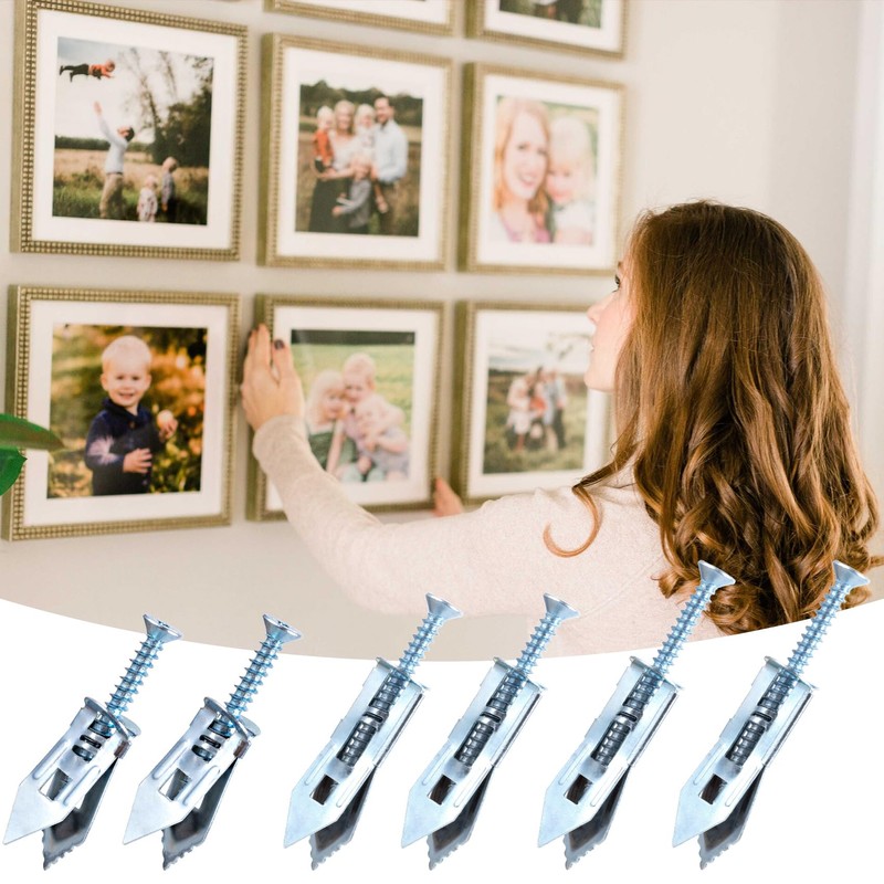 PAGOW 60 Pcs Self-Drilling Anchors, 3 Sizes Anchors and Screws