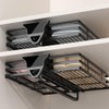 FKKPRVAX Pull Out Closet Rod with Basket, Closet Clothes Hanger