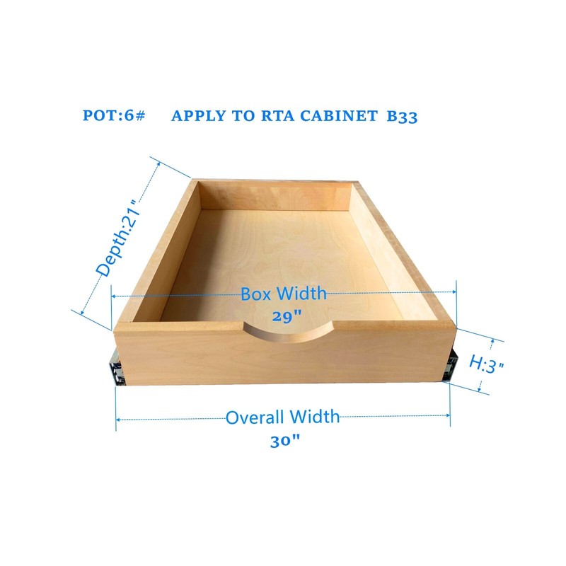 Kitchen Slide Out Cabinet Shelf Pull Out Wood Drawer Storage