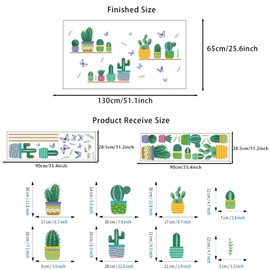 astylishome Wall Stickers Kids Green Potted Plant Decal Butterfly Wallpaper Paste Tropical Flower Walls Sticker for Office Nursery Living Room Bedroom Kitchen Decor 0419