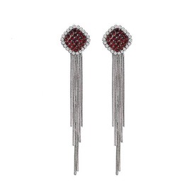 Danshinbow 1 Pair Tassel Earrings Rhinestone Pendant Stud Earrings Jewellery for Women and Girls, Alloy Steel, No Gemstone