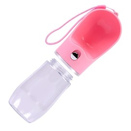 Portable Pet Water Bottle for Dogs Cats 380ml Pink