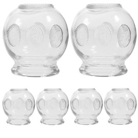 Face Massage Cups 6Pcs Glass Fire : Thick Glass Massage Cupping Set: Professional Vacuum Cupping Equipment Face Cupping Cups