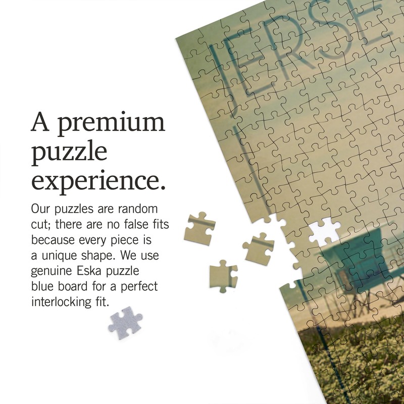 Lantern Press 1000 Piece Jigsaw Puzzle, Jersey Shore, Bicycles and