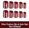 24 Piezas de Uñas Postizas a Presión, Uñas Falsas Cuadradas