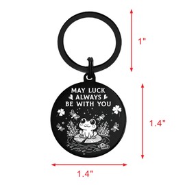 Alotozo Inspiration Frog Charm Keychain - Frog Gifts for Women Men - May Luck Always Be With You Frogs Lucky Gift for Him Her