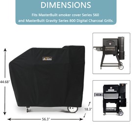 JIESUO Grill Cover for Masterbuilt Gravity Series 560/800 Grill, Heavy Duty Waterproof Grill Cover for Masterbuilt Smoker Grill