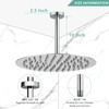 Voolan Shower Arm with Flange, Ceiling Mounted Fixed Shower Pipe,