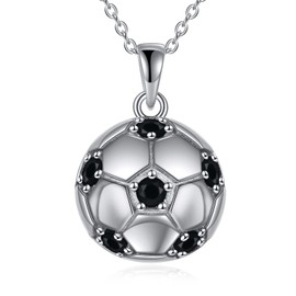 YFN Football Necklace for Women Sterling Silver Ball Necklace Mother Father Day Gifts Hypoallergenic, Sterling Silver, No Gemstone