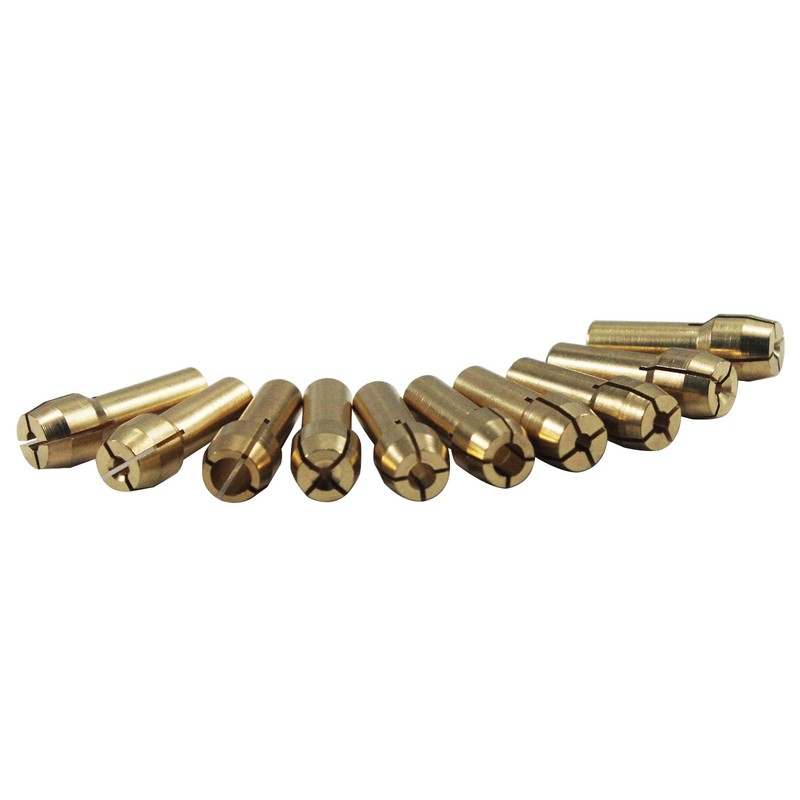 10 Pieces Assorted Sizes Brass Collet for Rotary Tools includes