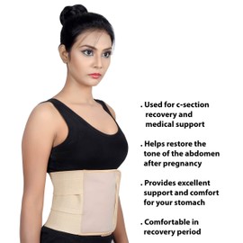 Wonder Care WC_ Breathable Abdominal Binder/Postpartum Postoperative Wrap/Abdomen Hernia Support Belt for Men and Women (S: 28"-32")