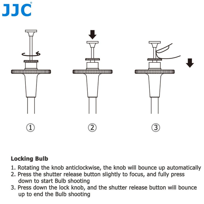 JJC High Quality Mechanical Locking Camera Shutter Release Cable with