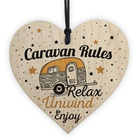 RED OCEAN Hanging Funny Caravan Rules Sign Novelty Plaque Welcome Sign Retirement Friend Gift