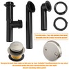 Artiwell 1-1/2" Black Tubular Bath Drain Kit with Tip-Toe Bath