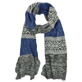 Yuson Girl Schal Herren Winter Weiche Warm Herrenschal Schal Classic und Elegant Gestreiftes Muster Schals Wrap Knit Lange Schal für Herbst Winter(Blau)