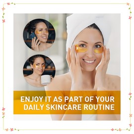 Gel Eye Mask Hydrating and Moisturizing Dark Circles,Travel Women Beauty Skin Care Eyes Gel. (24 Pairs, Gold)