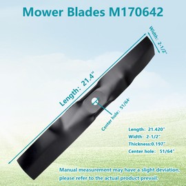 showingo Mower Blades Compatible with John-Deere M170642 X330 X350 X354 X370 X380 Lawn and Garden Tractors, Z335E Z335M Z345M Z345R Z Trak Mower (2 Pack)